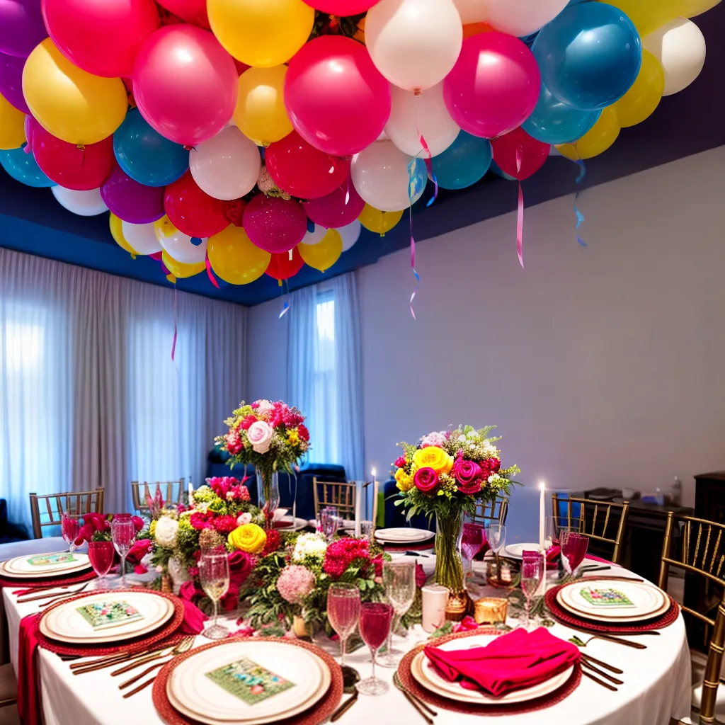 mesa bridal shower colorida flores