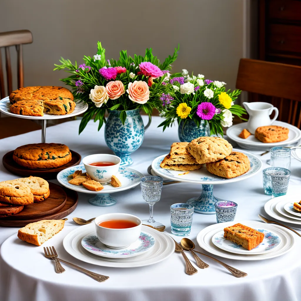 mesa floral amigos cha lanche