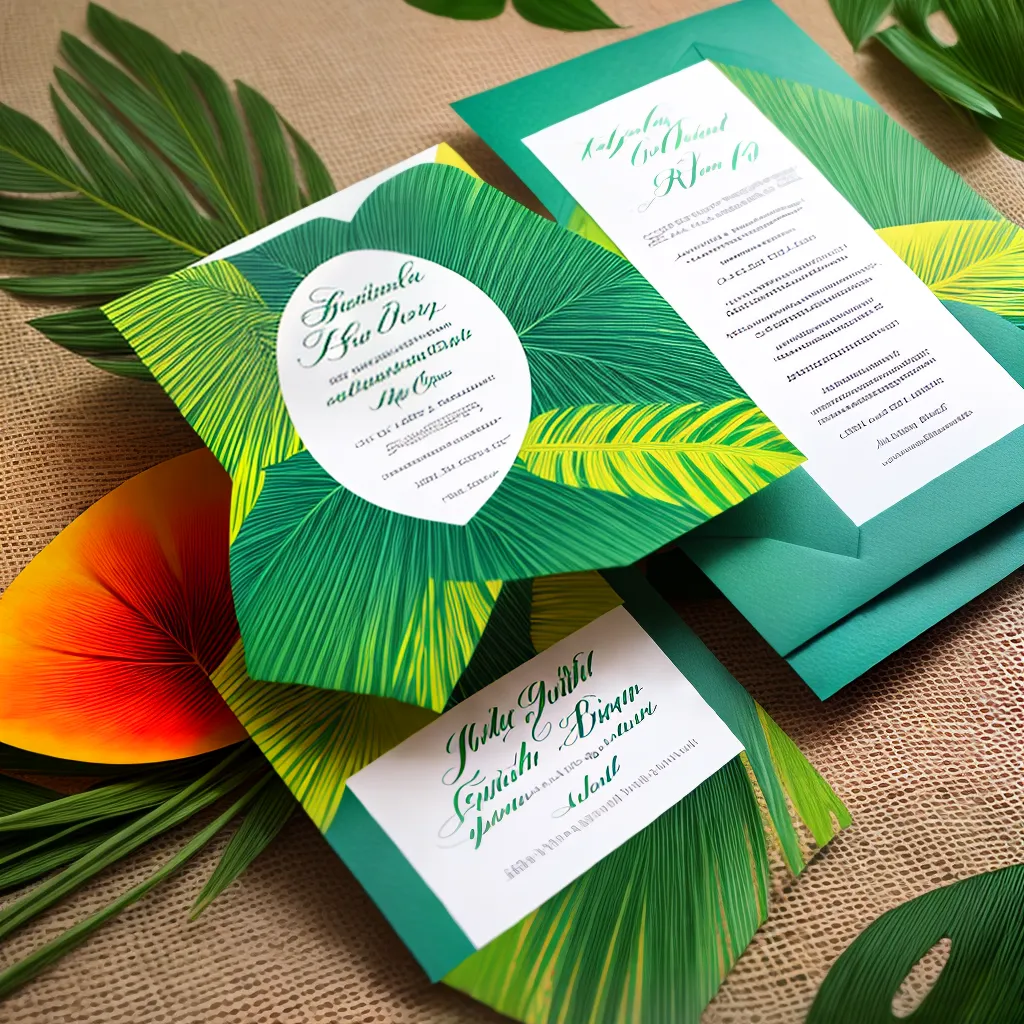convite casamento tropical flores vibrantes