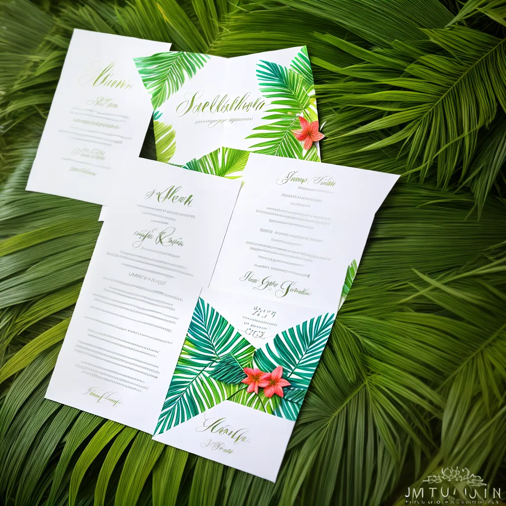 convite casamento tropical colorido