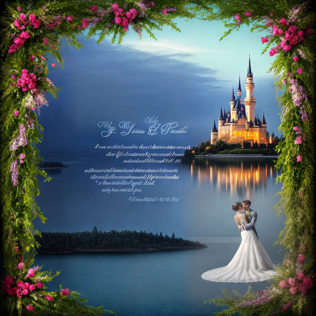 convite casamento conto fadas castelo estrelas