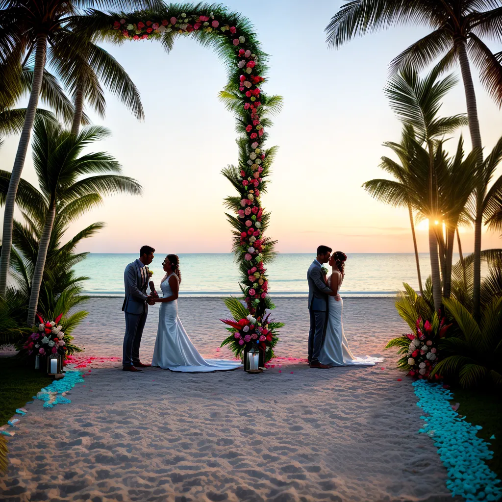 casamento praia areia branca arco bambu
