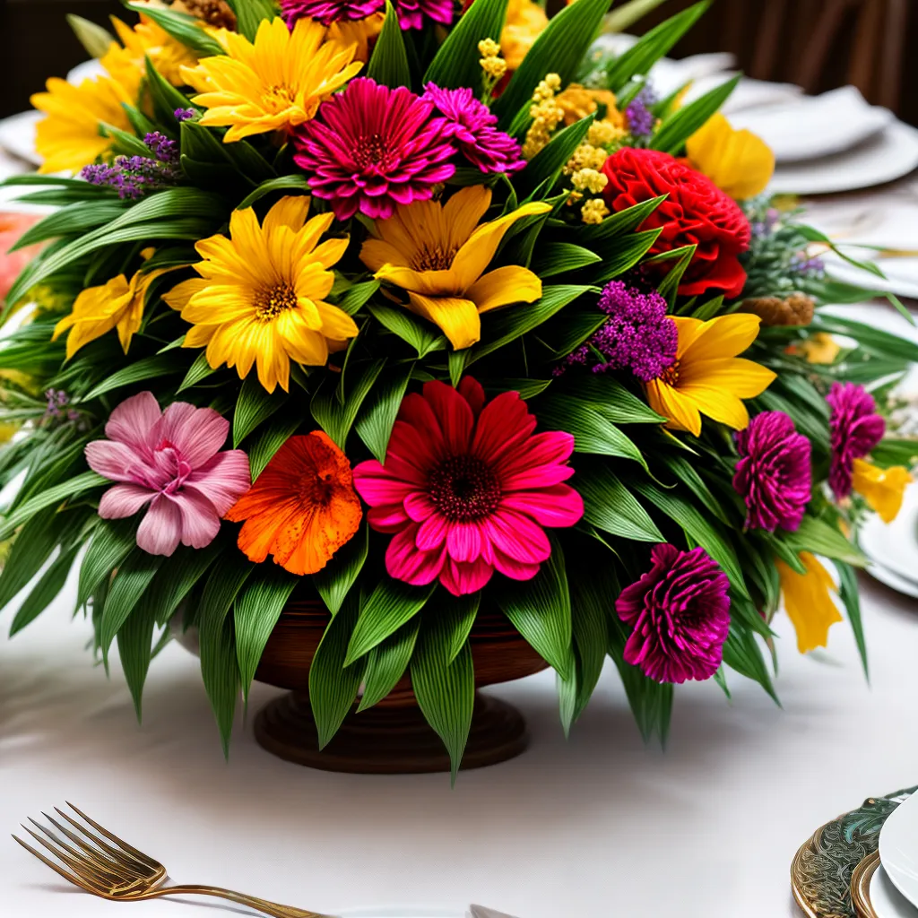 centro mesa casamento flores tropicais