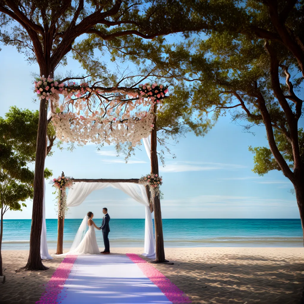 casamento praia cobertura luzes flores por do sol