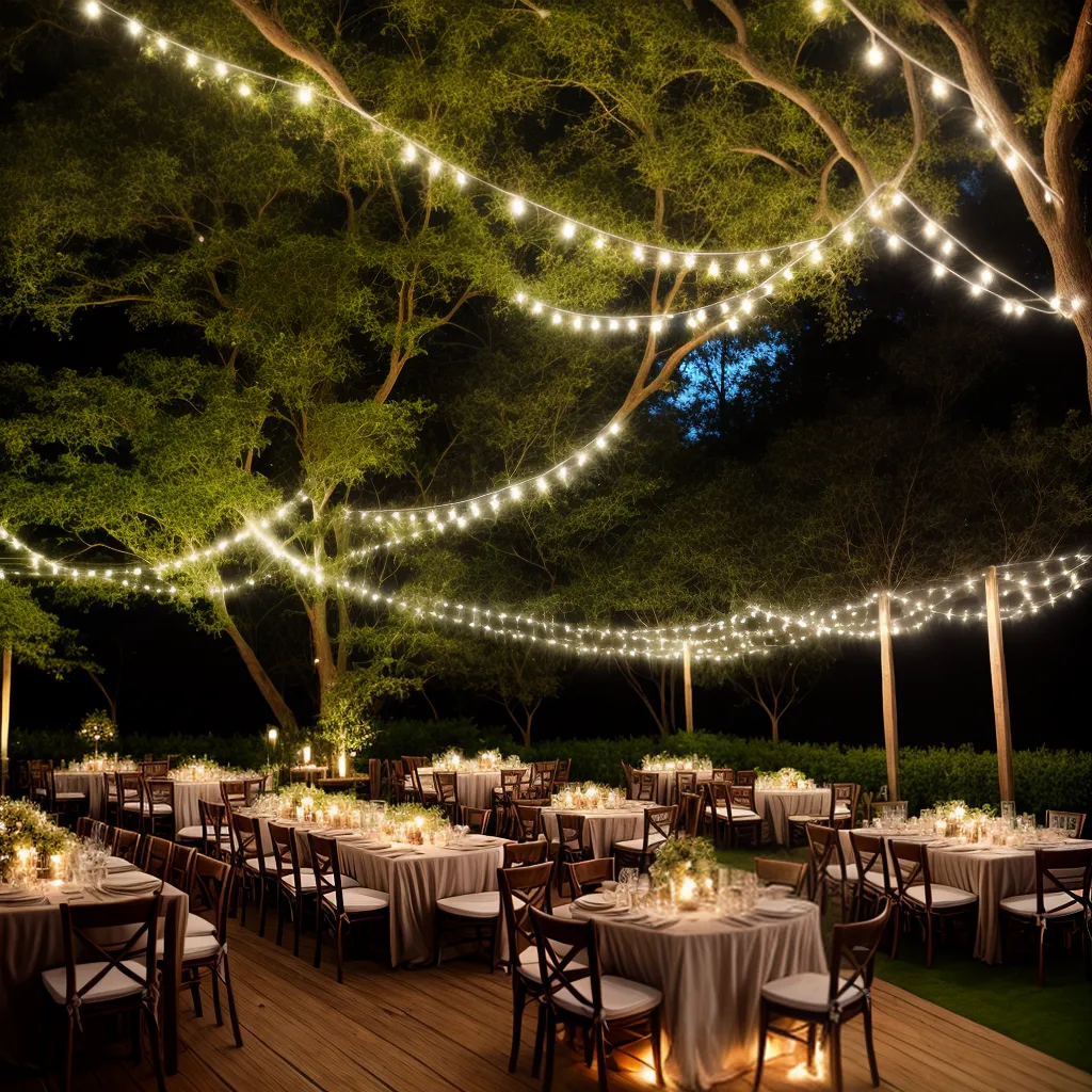casamento ao ar livre mesa rustica luzes fadas