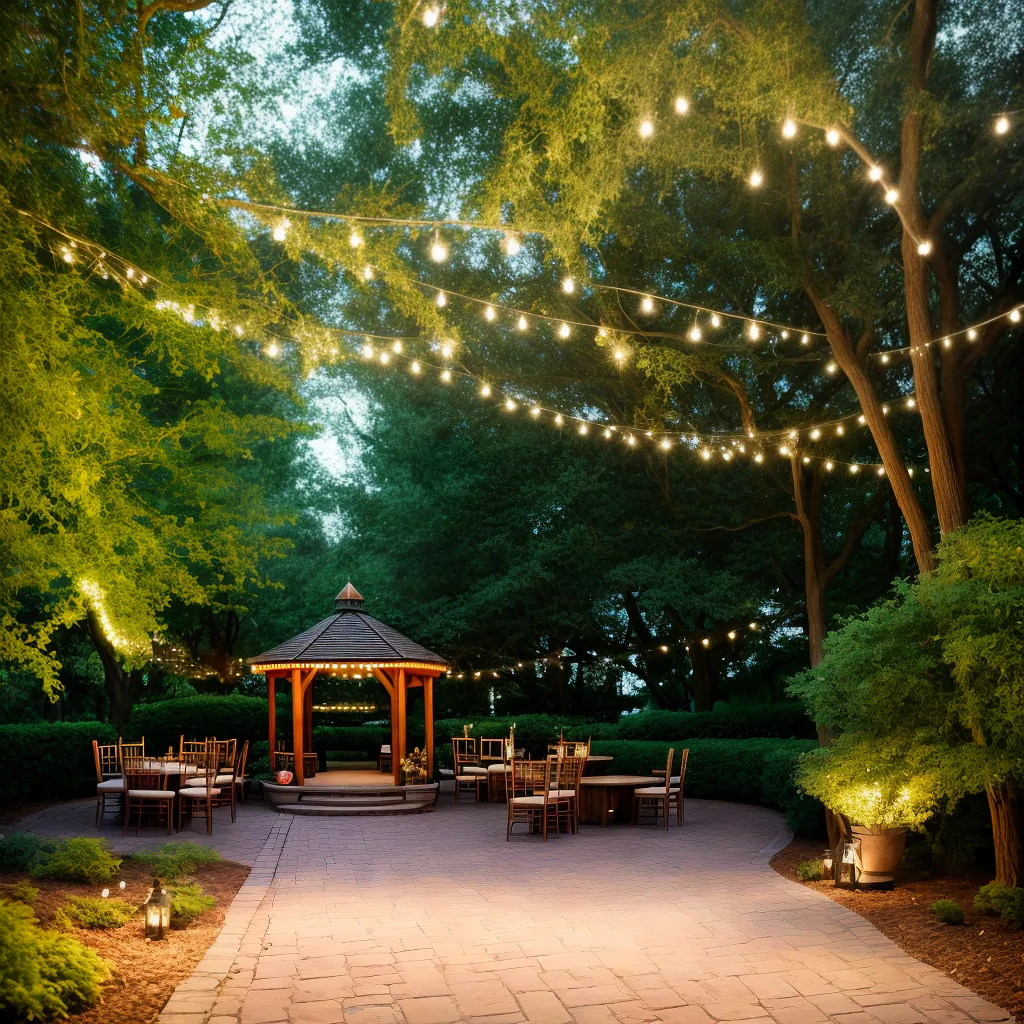 casamento ao ar livre gazebo luzes flores