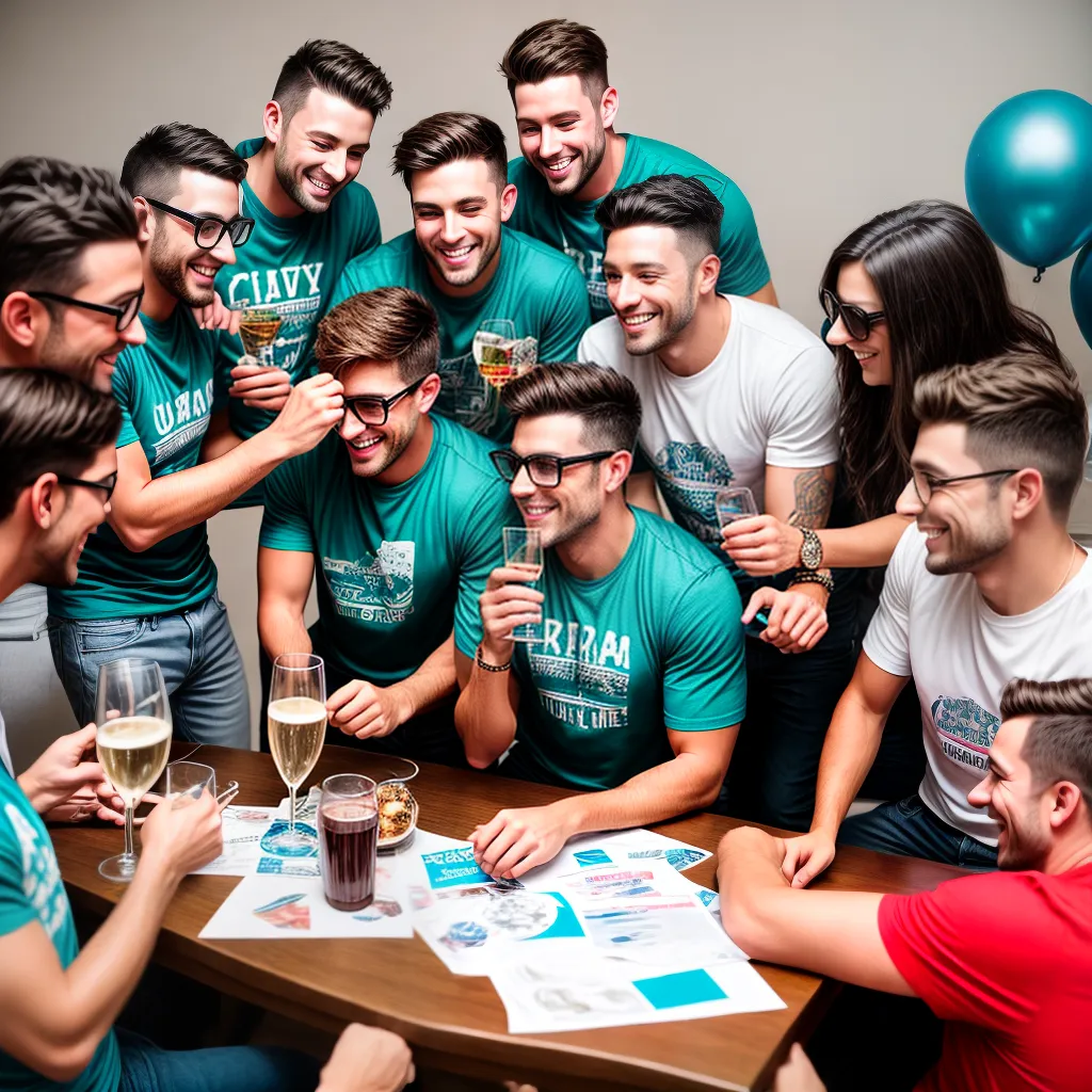 amigos mesa decoracao camisetas champagne