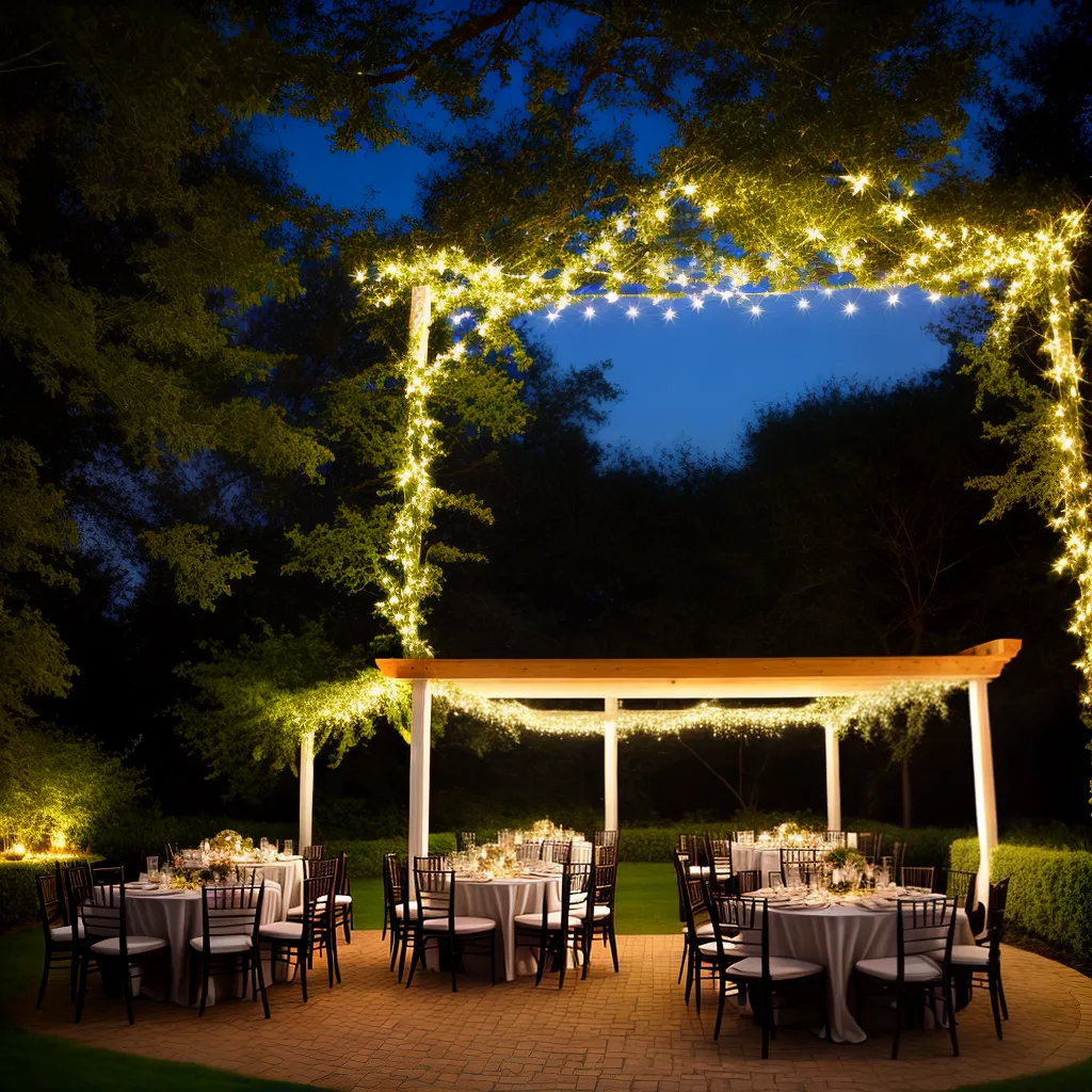 jardim engagement party luzes gazebo