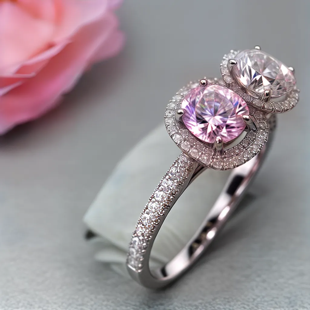 anel noivado diamante rosas brilho