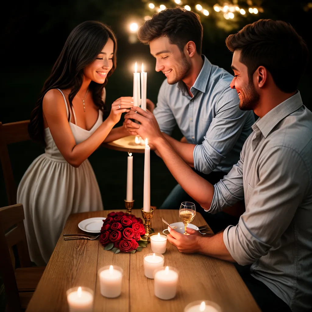jantar velas casal pedido casamento