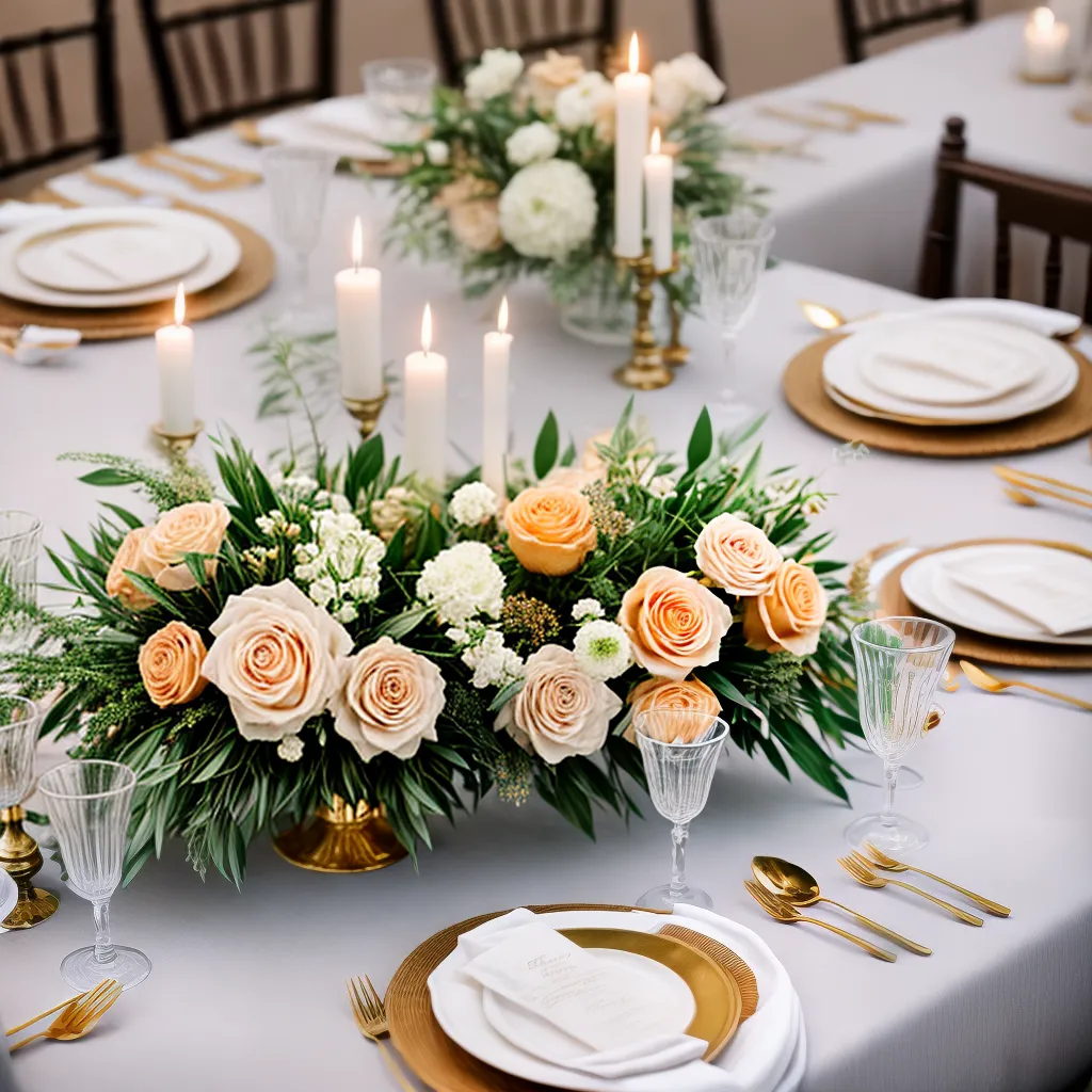 mesa engagement simples elegante floral