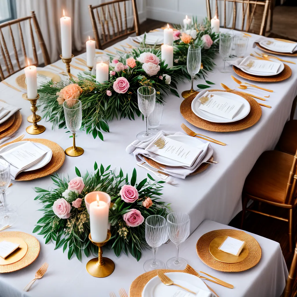 mesa engagement elegante floral ouro 1