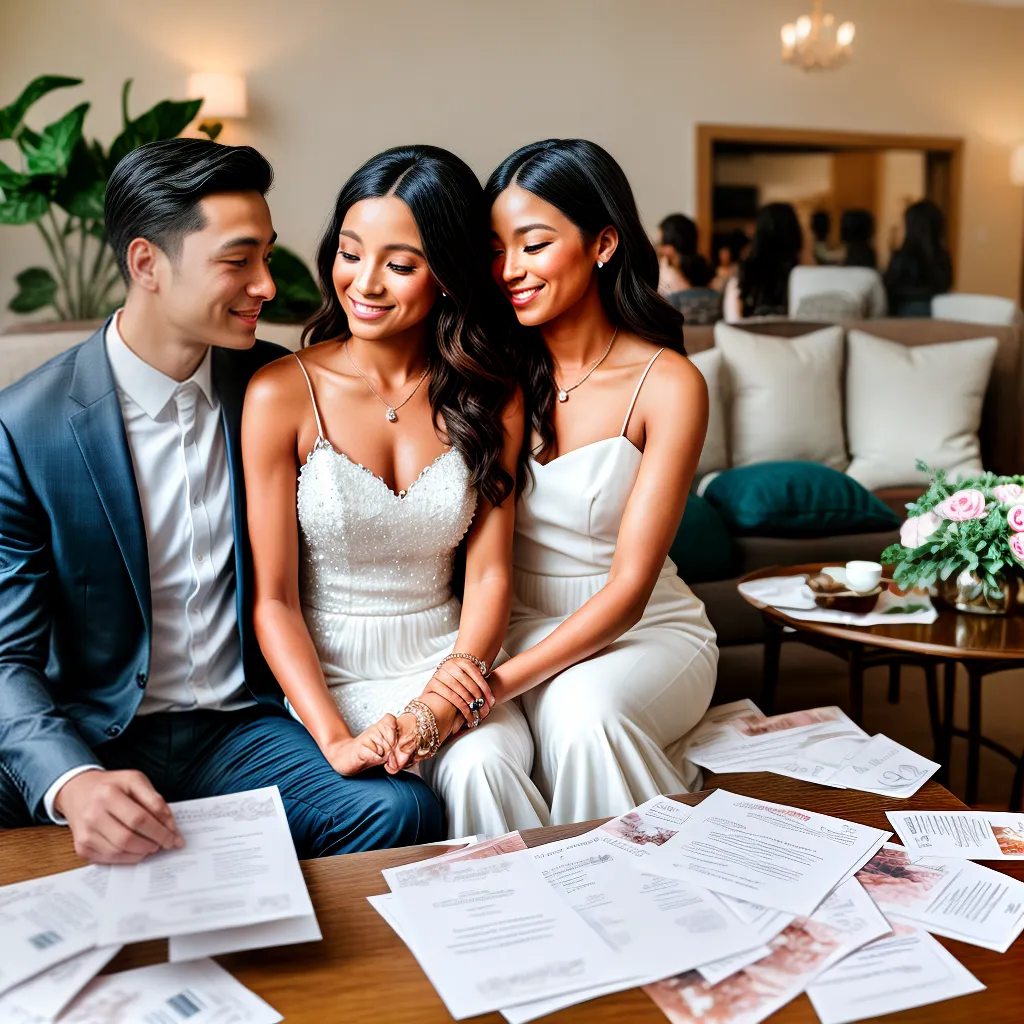 casal planejando lista convidados casamento