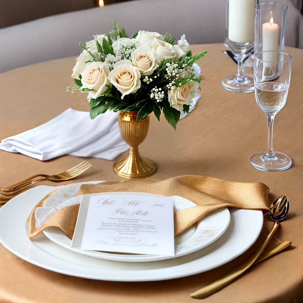 mesa decorada ouro branco engagement