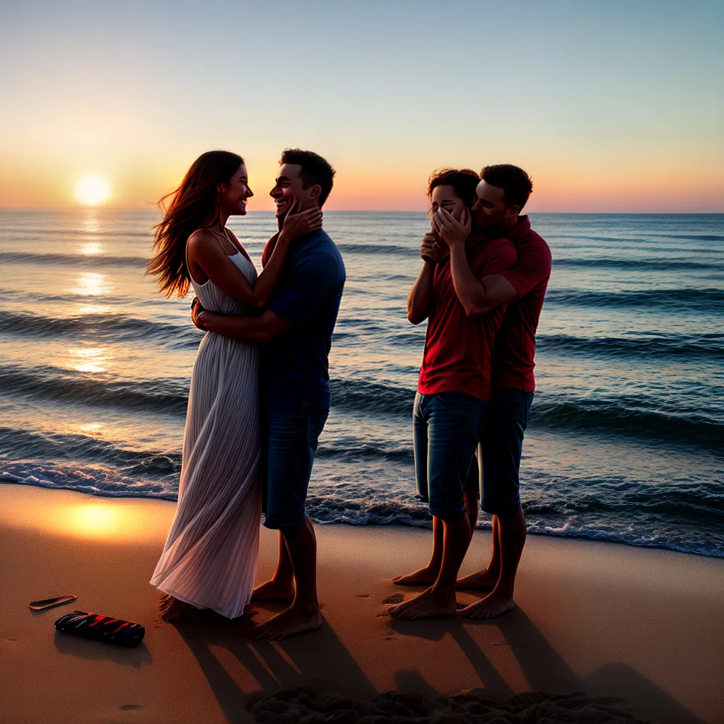 por do sol casal pedido casamento