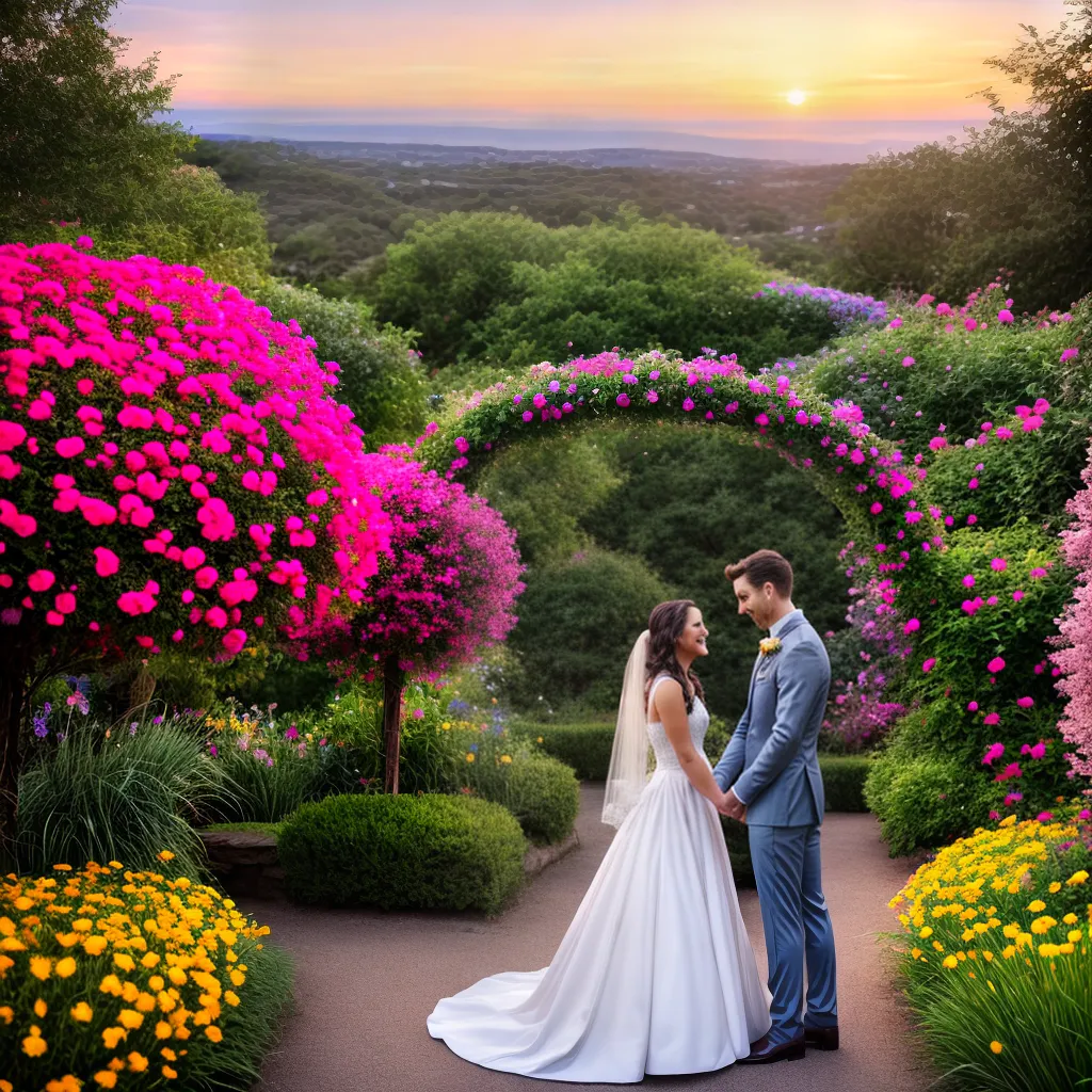 casal jardim flores luzes casamento