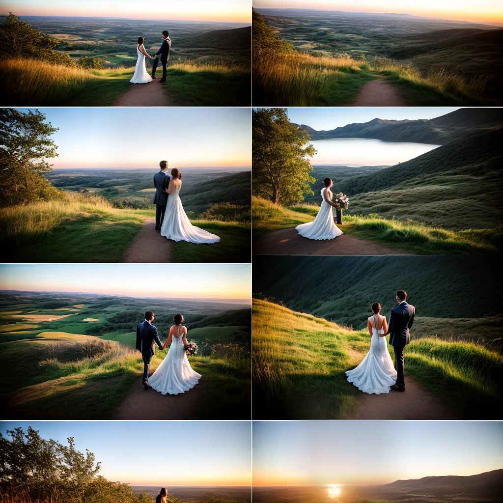casal sorriso paisagem por do sol