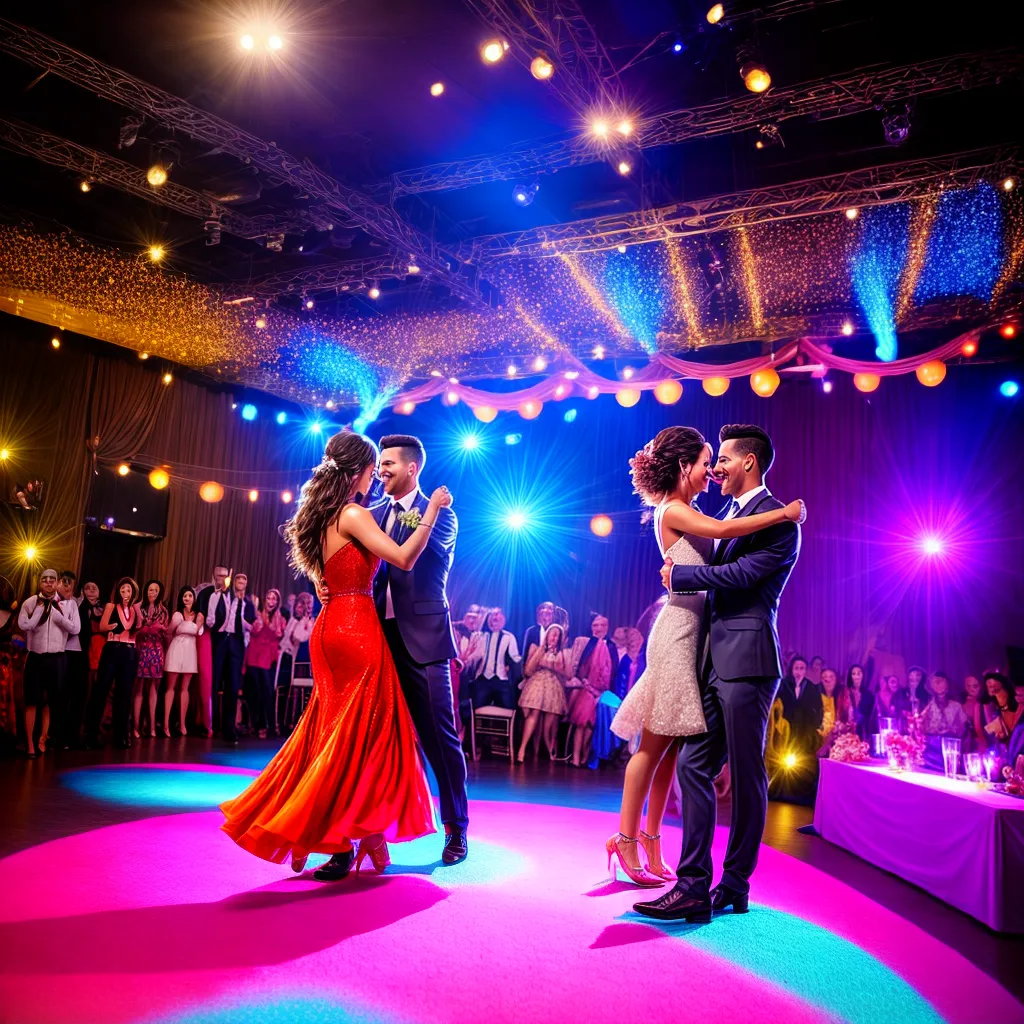 pista danca casamento luzes felicidade