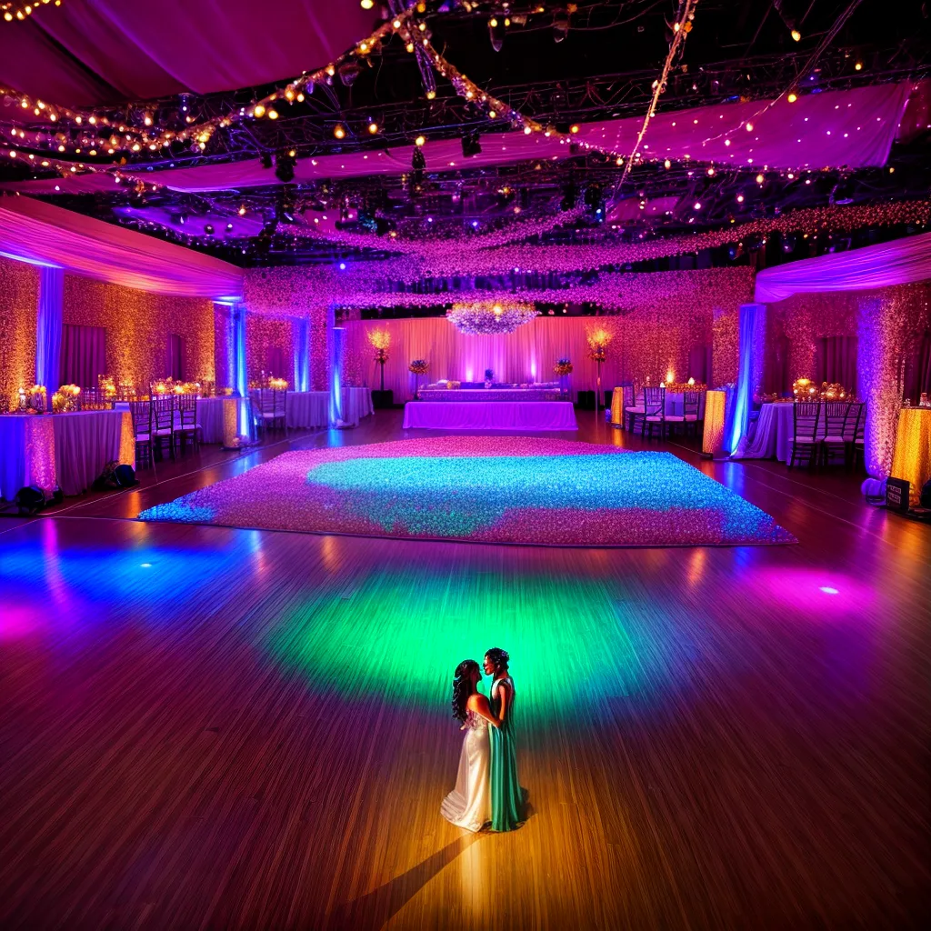pista danca casamento luzes festivas