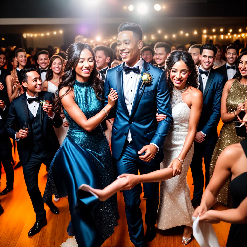 casamento noiva noivo danca multidao