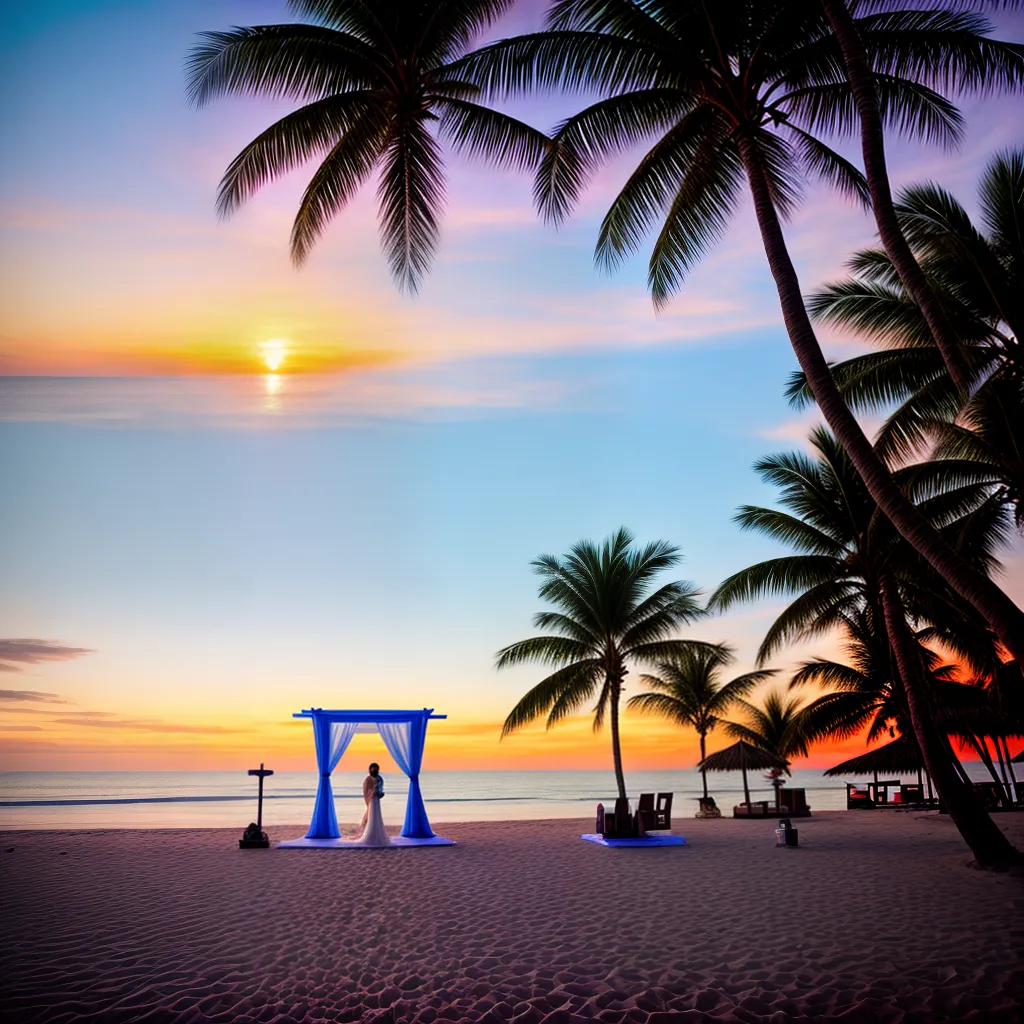casamento destino por do sol praia