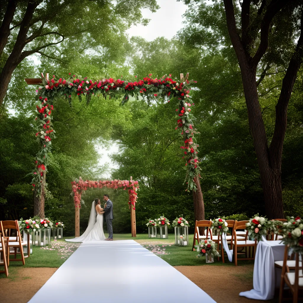 casamento ar livre noivos arco flores