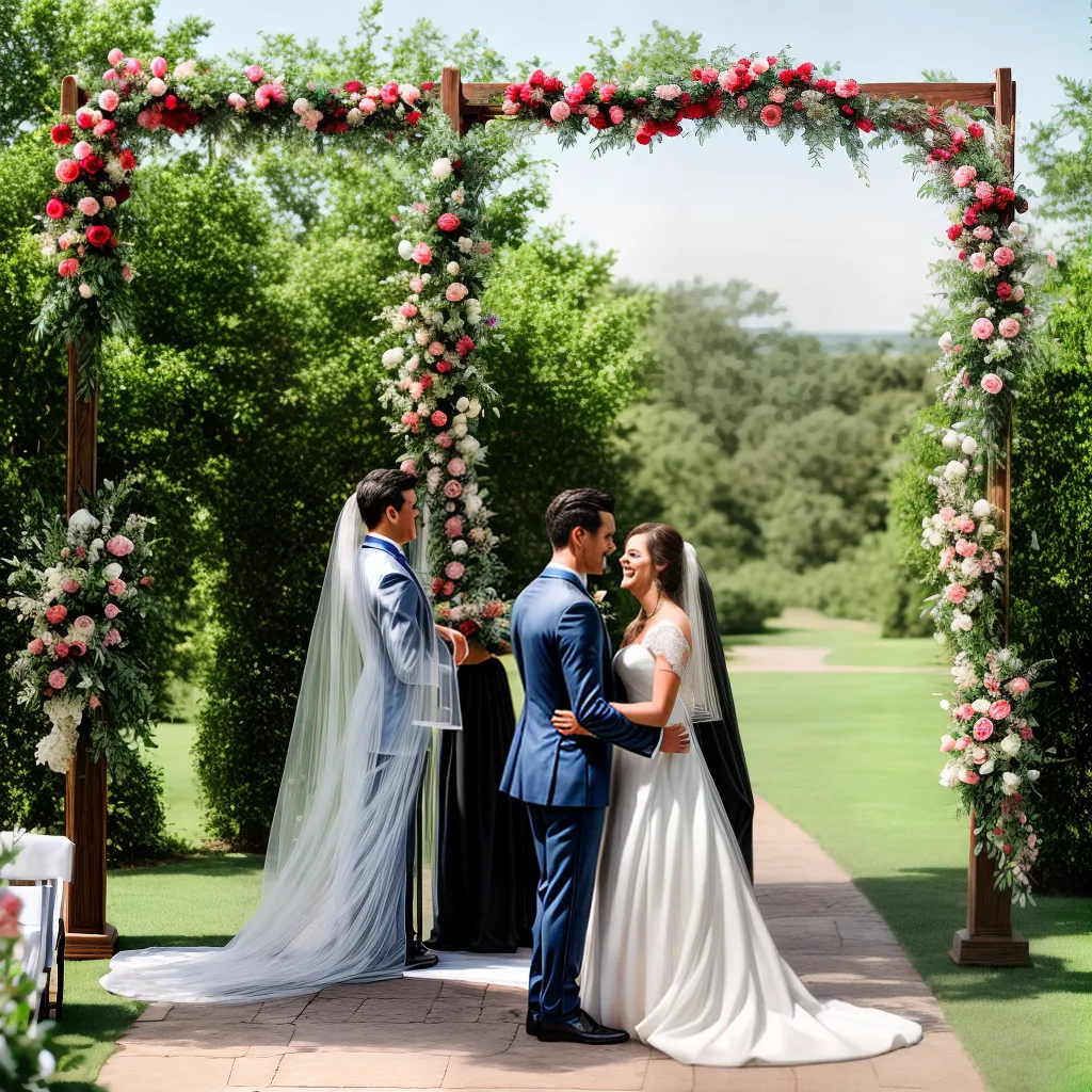 casal arco romantico flores casamento