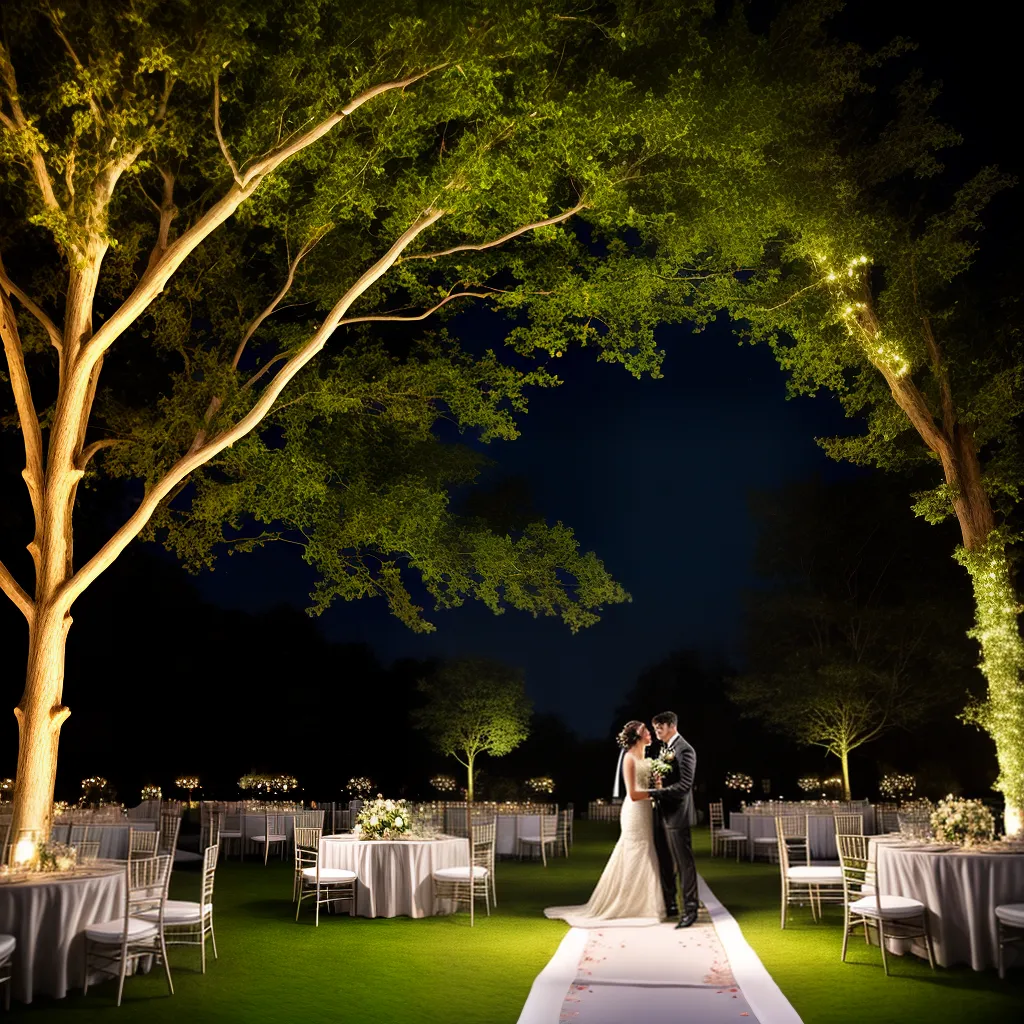 casamento jardim luzes mesa floral danca