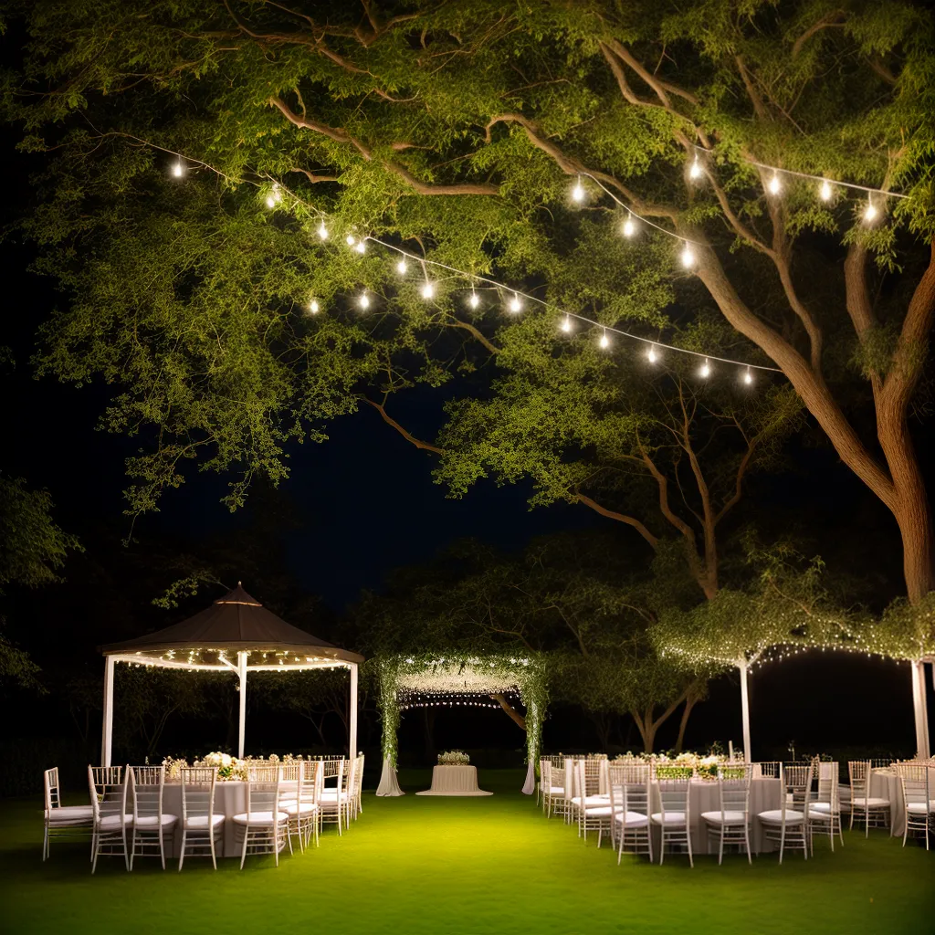 casamento jardim mesa flores luzes 1