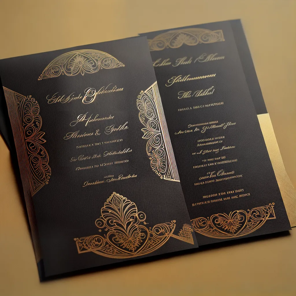 convite casamento preto dourado artdeco
