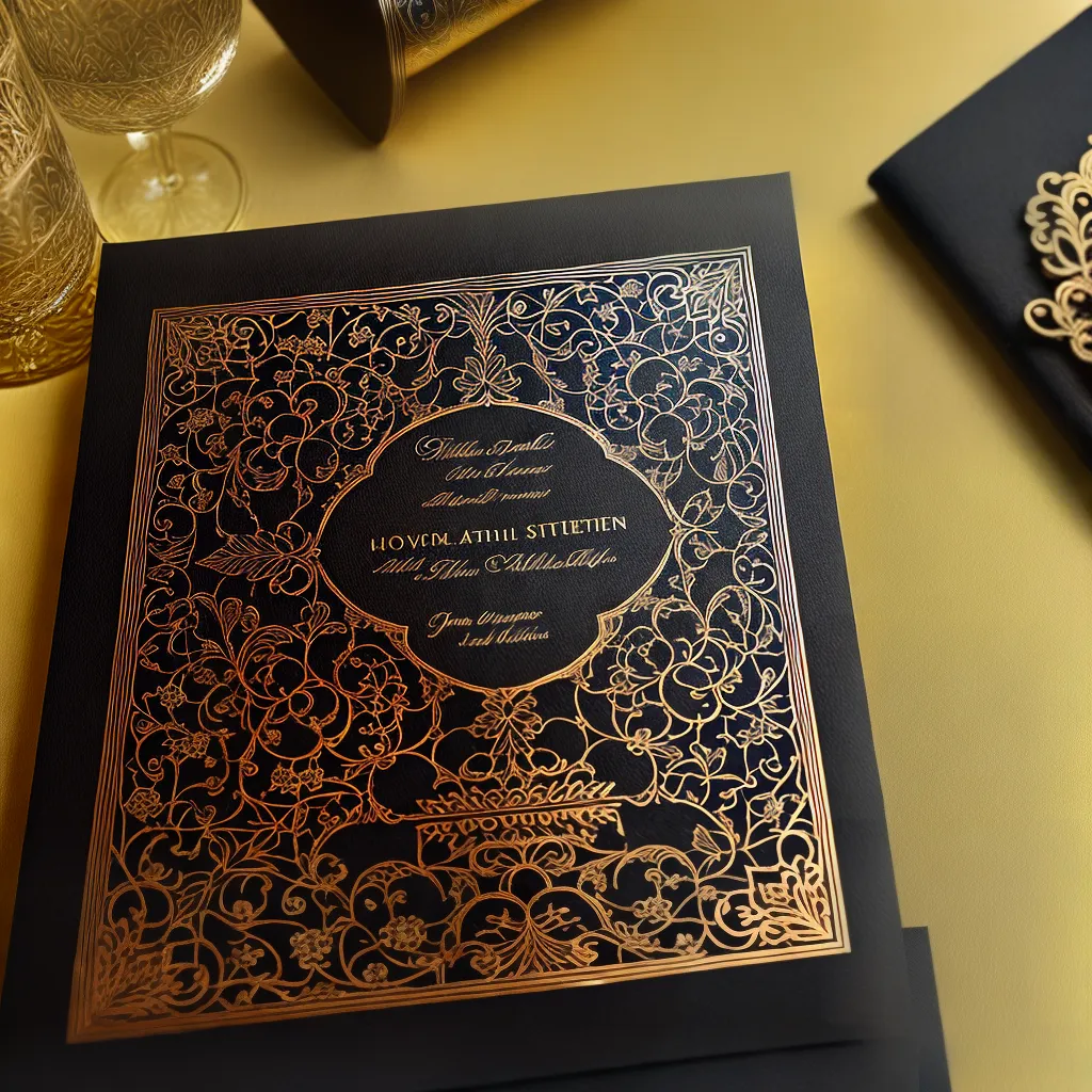 convite casamento preto dourado artdeco 1