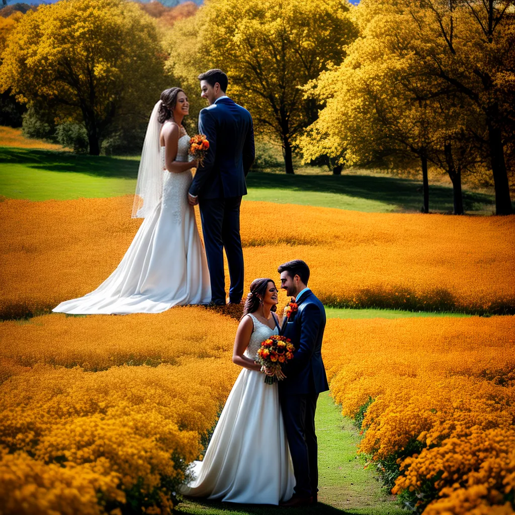 casamento outono campo flores