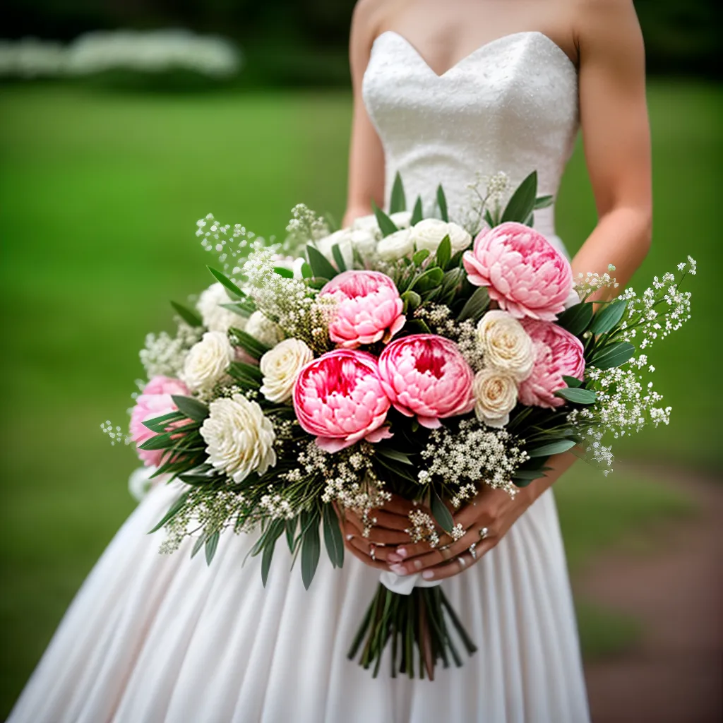 buque peonias rosa branco casamento