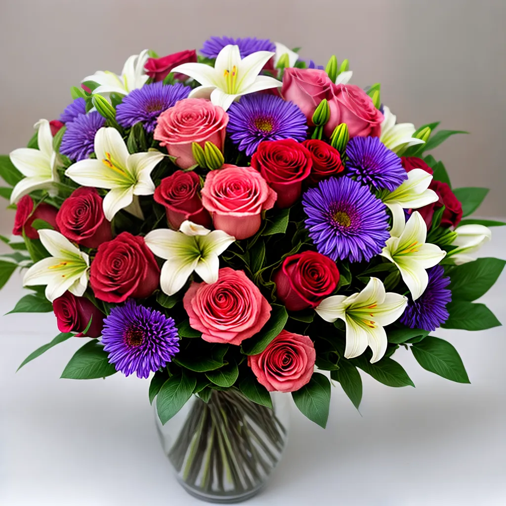 bouquet flores vibrantes rosas lilias bouquet flores vibrantes rosas lilias