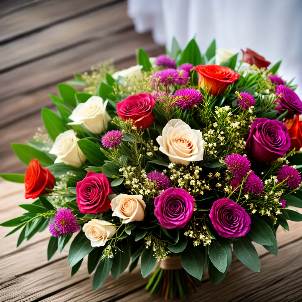 bouquet flores coloridas mesa rustica casamento