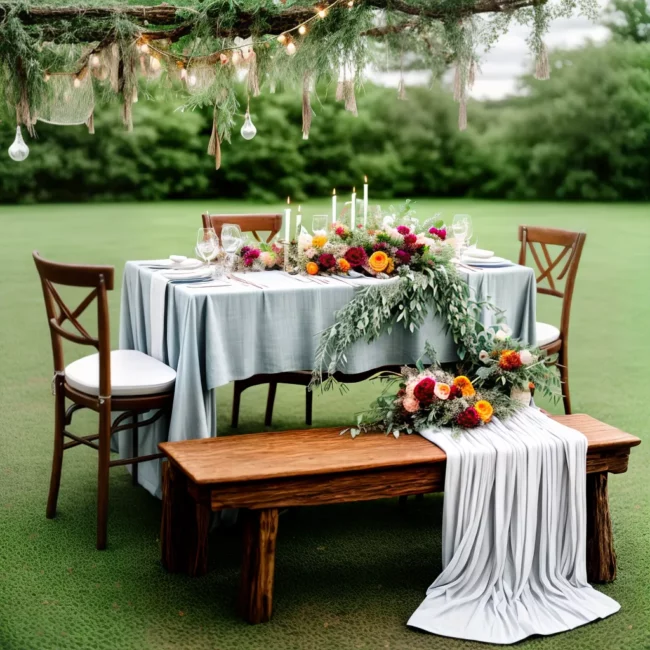 casamento boho flores selvagens mesa
