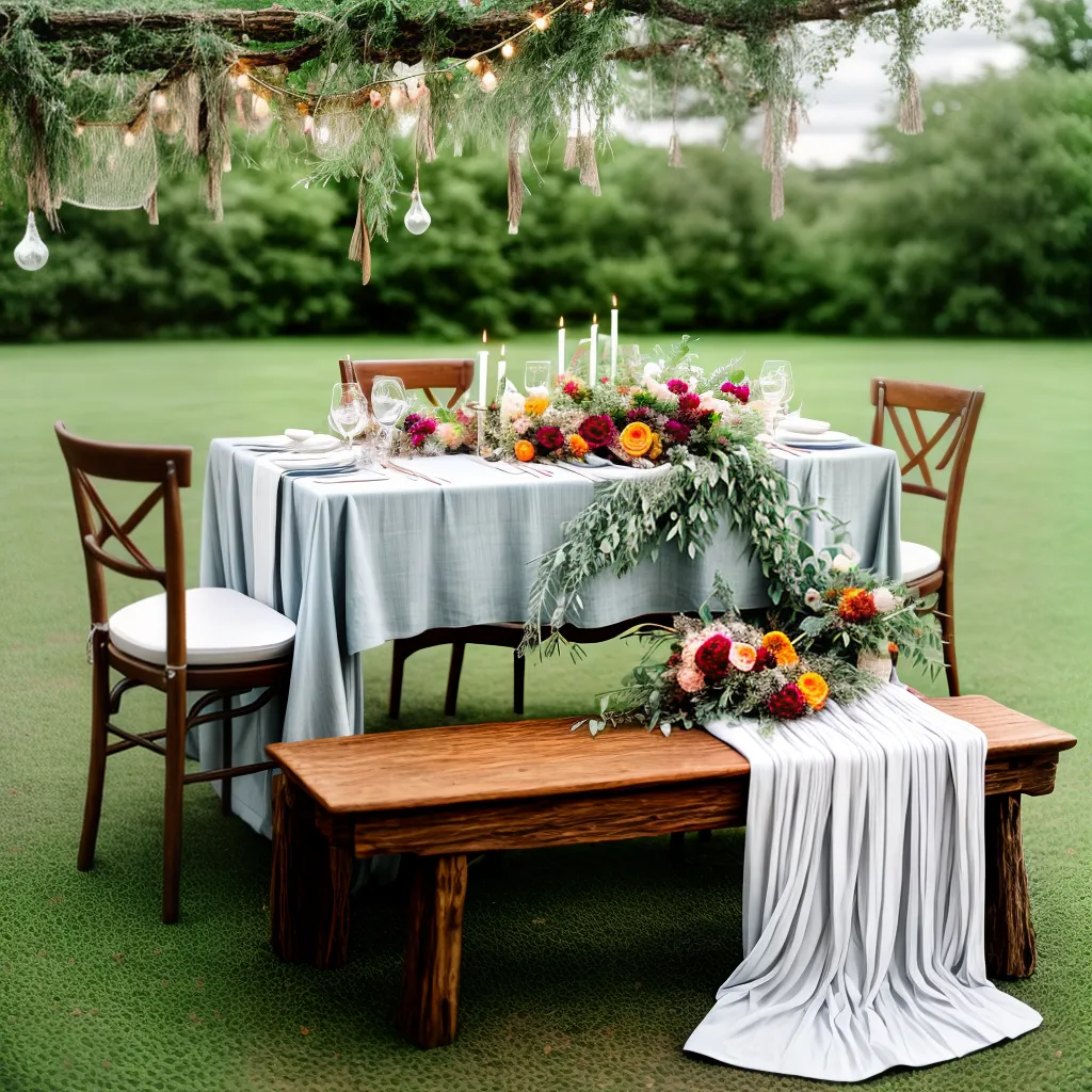 casamento boho flores selvagens mesa
