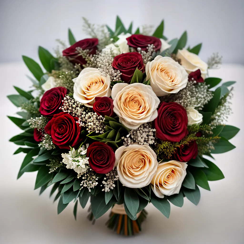buque inverno rosas branco floco bebe resina