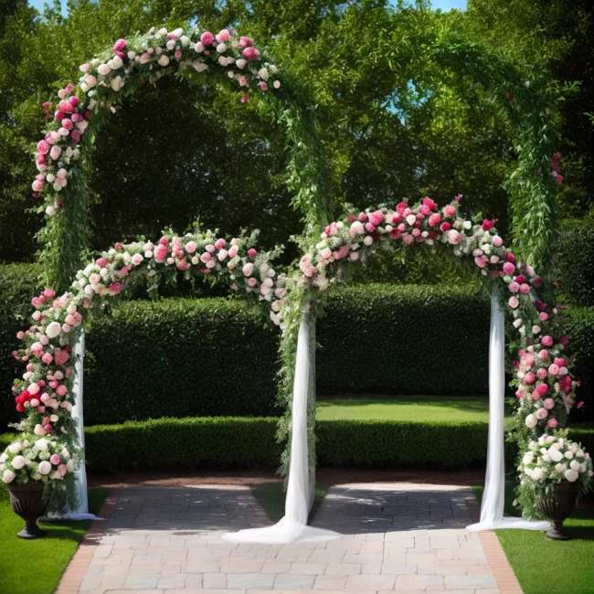 arco floral casamento romantico