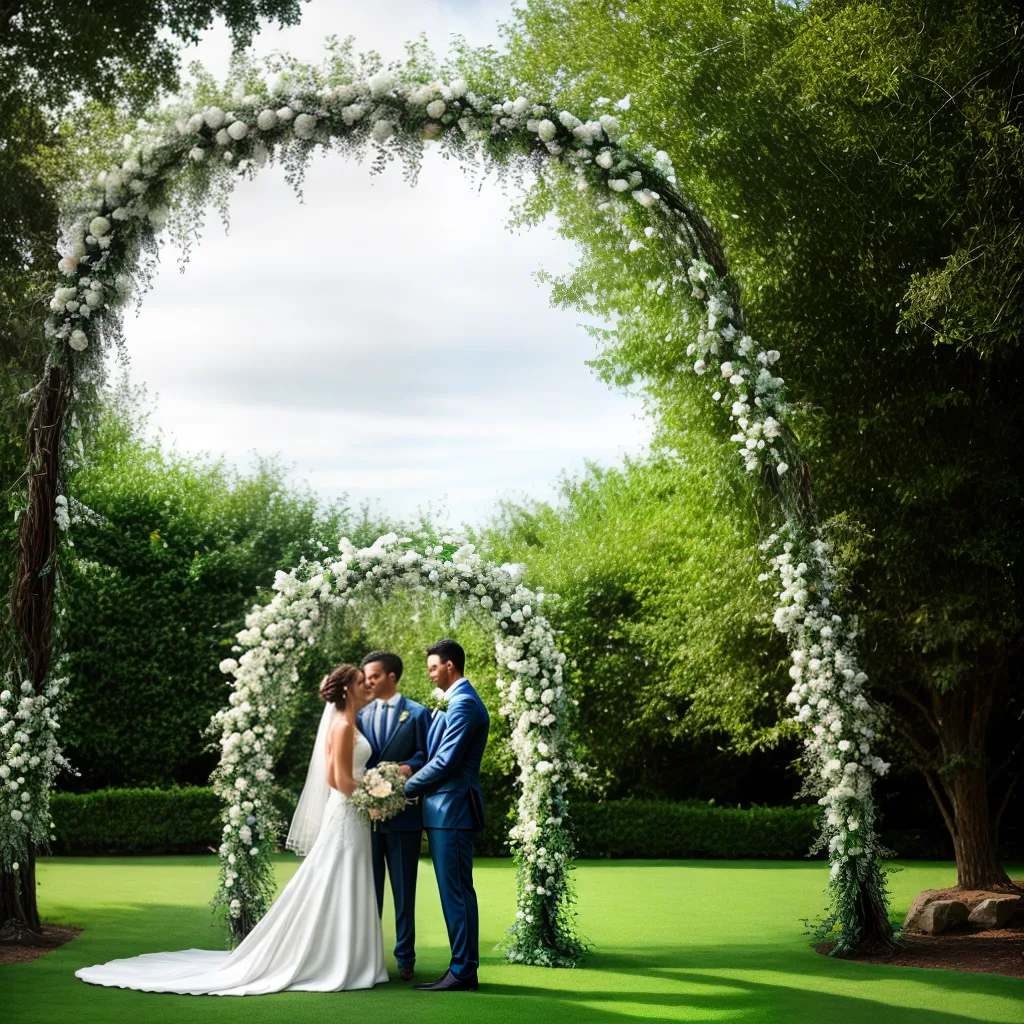 arco casamento flores brancas jardim