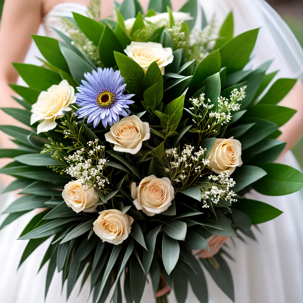 buque casamento flores vibrantes folhagem 2