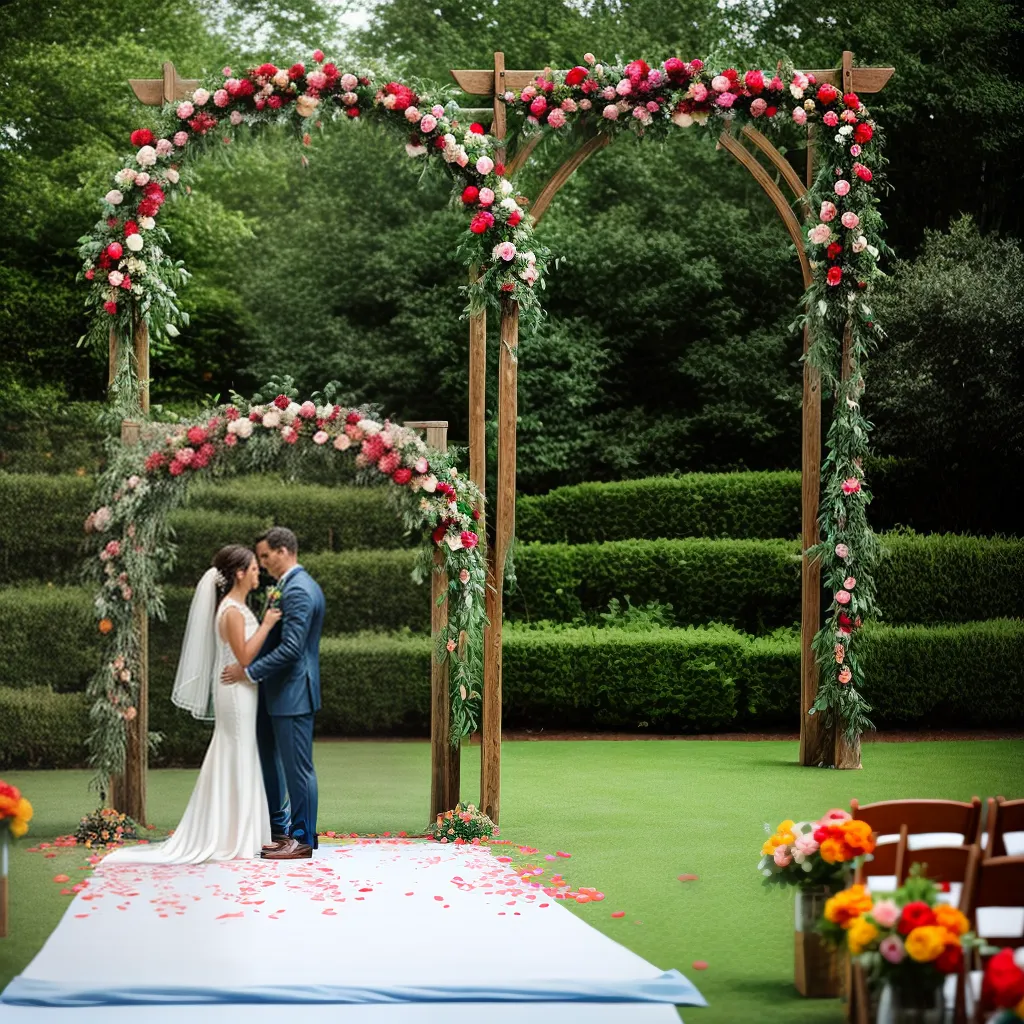 casamento ar livre arco flores rustico