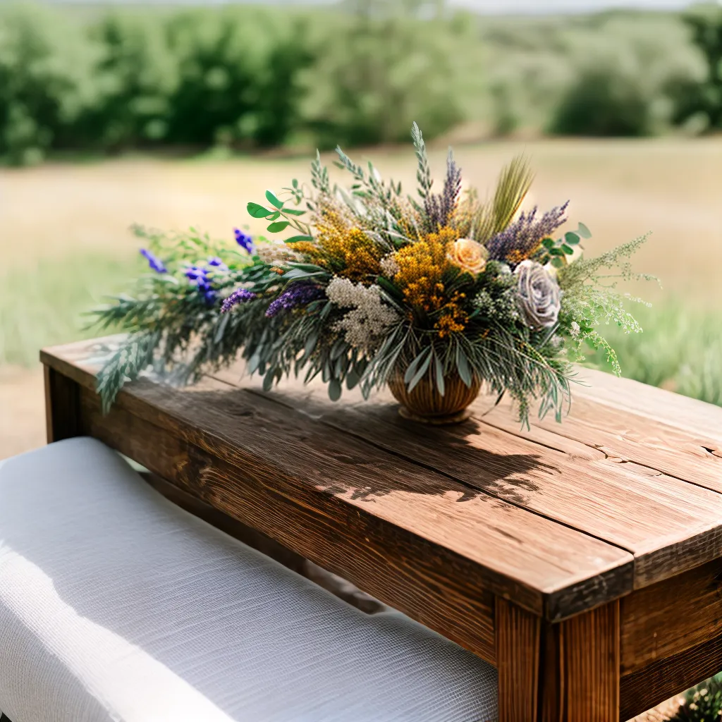 mesa rustica arranjo secas casamento