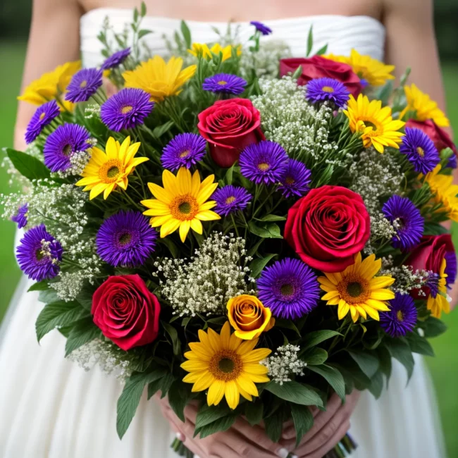 bouquet colorido significados casamento