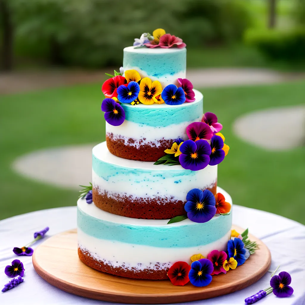 bolo casamento flores comestiveis elegante