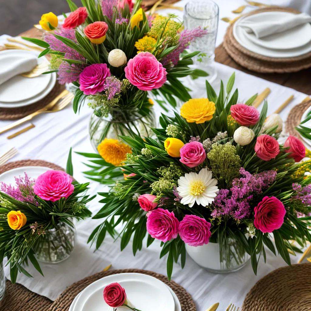 mesa casamento arranjos flores comestiveis