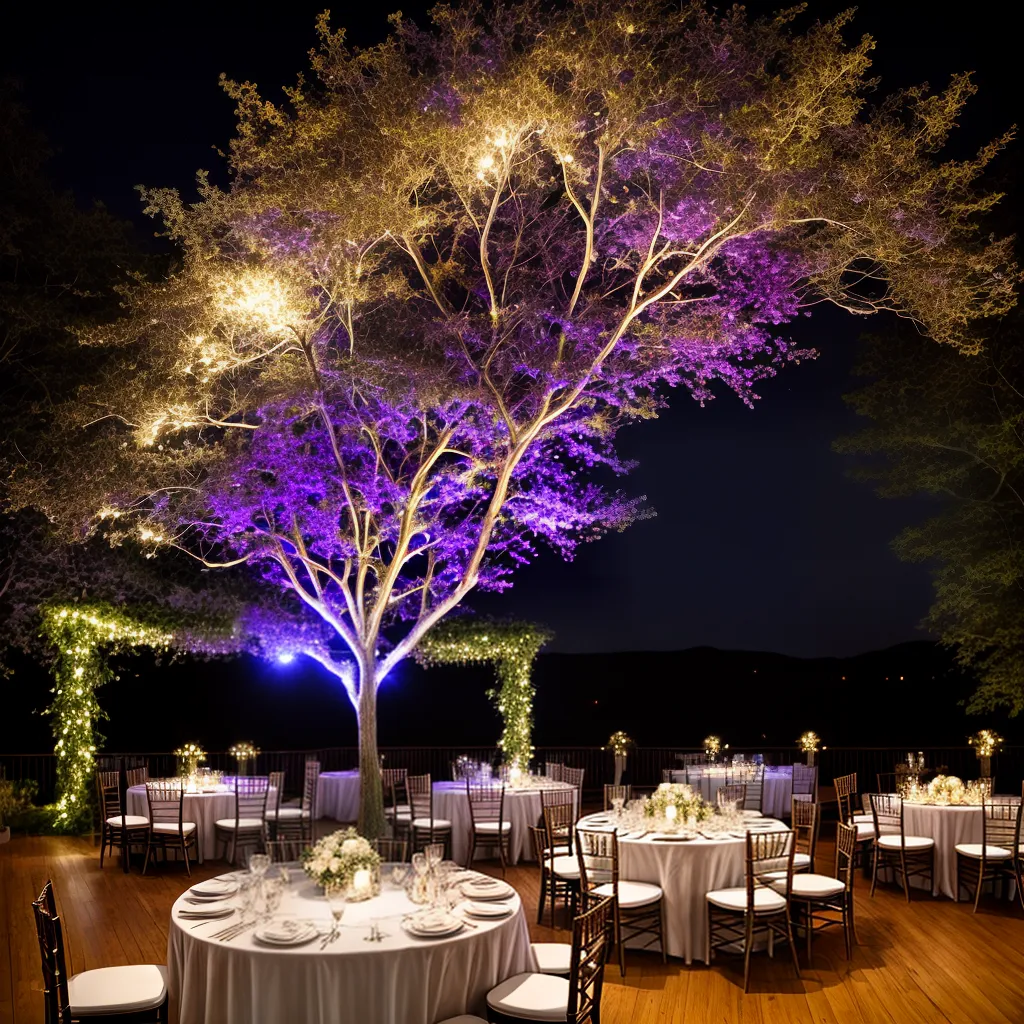casamento noturno luzes fadas centro mesa