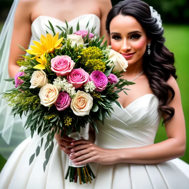 noiva segurando buque flores casamento