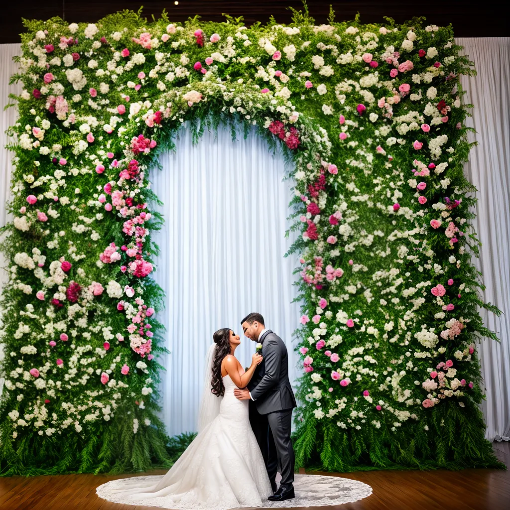 parede flores casamento romantico