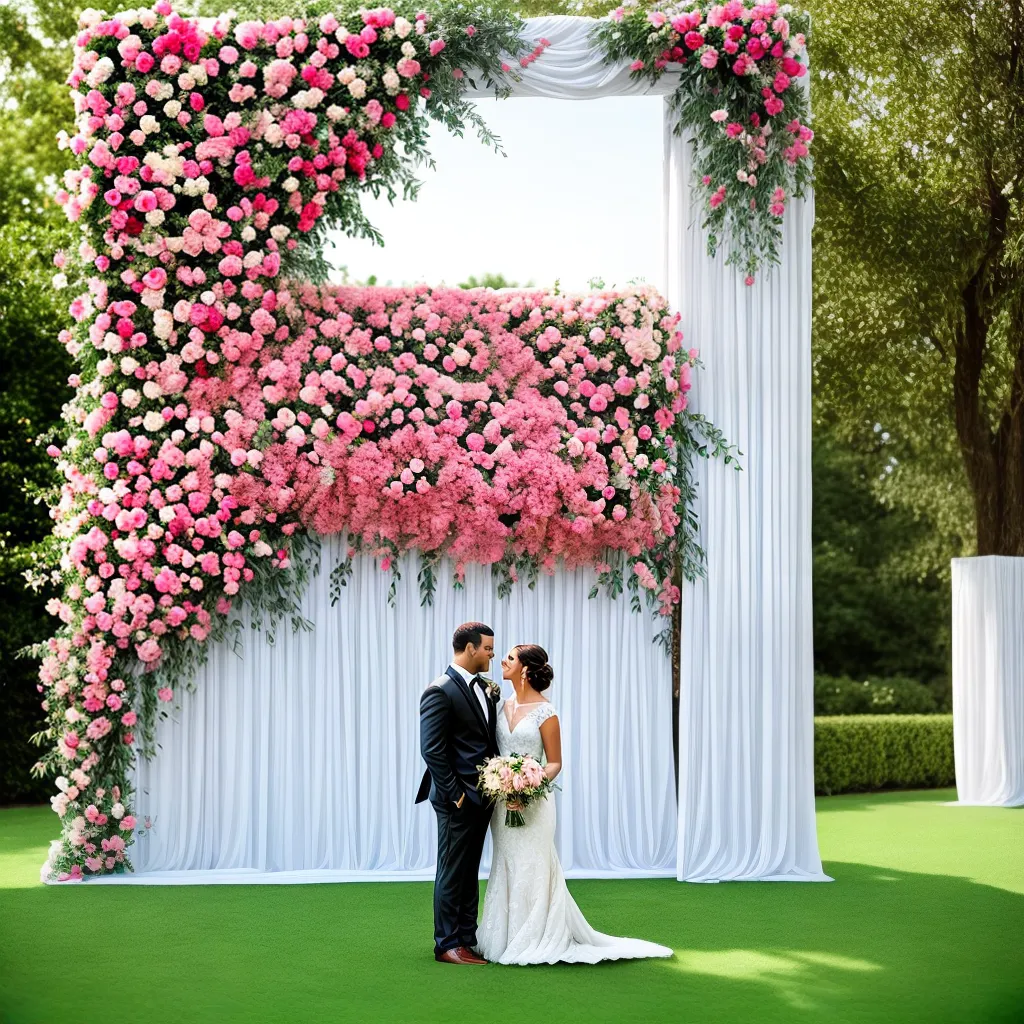 parede flores casamento romance